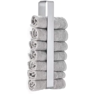 blomus -NEXIO- Gästehandtuchhalter aus mattiertem Edelstahl, Aufbewahrung von kleinen Handtüchern, hochwertige Verarbeitung, zum Bohren oder Kleben (H / B / T: 8 x 4.5 x 47 cm, Edelstahl, 68940)