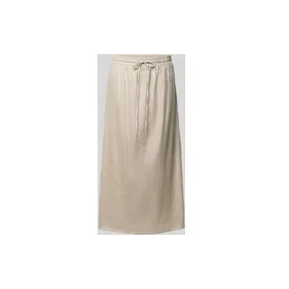 Midirock aus Leinen-Mix mit elastischem Bund Modell 'Oflow', Sand, 34
