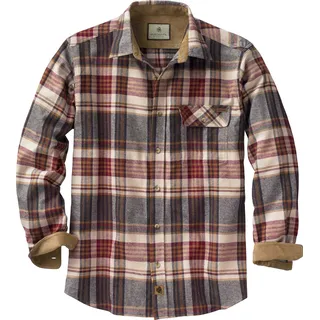 Legendary Whitetails Buck Camp Herren-Flanellhemd, langärmelig, Karohemd mit Knopfleiste, Freizeithemd für Herren mit Kordsamt-Ärmelbündchen, Herbst- und Winterkleidung, braun (Cedarwood Plaid), Größe