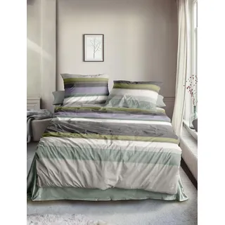 IRISETTE Koala 8617 gestreift grün 135 x 200 cm + 2 x 80 x 80 cm