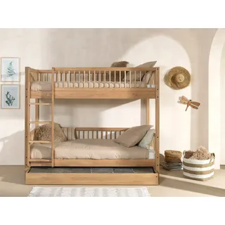 Home Affaire Etagenbett HOME AFFAIRE "Eiche massiv, Made in Europe, langlebige Qualität", braun (eiche natur geölt, eiche natur geölt, eiche natur geölt), B:104,9cm H:175,4cm L:207,5cm, Etagenbetten, Etagenbett, 2 Lattenroste, wahlweise mit oder ohne Bettschublade und 