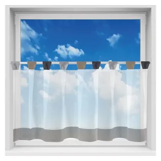 arsvita Bistrogardine Schlaufen 150 x 45 cm Grau/Schwarz