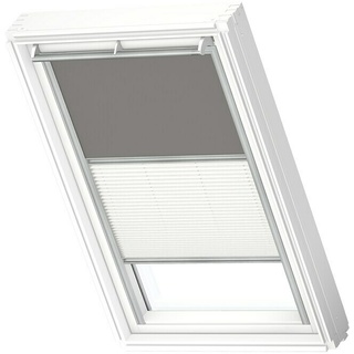 Velux Dachfenster-Kombirollo Plus DFD MK06 0705S  (Farbe: Grau/Weiß - 0705S, Farbe Schiene: Aluminium)