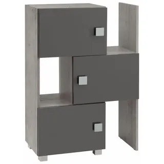 Schildmeyer Schieberegal Quadra, stapelbar, Badregal grau