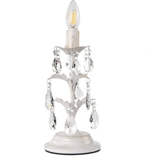 Kristall-Tischlampe Teresa ohne Schirm, elfenbein