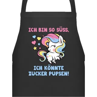 Shirtracer Kochschürze Ich bin so süß ich könnte Zucker pupsen, (1-tlg), Lustige Witzige Schürze Erwachsene schwarz