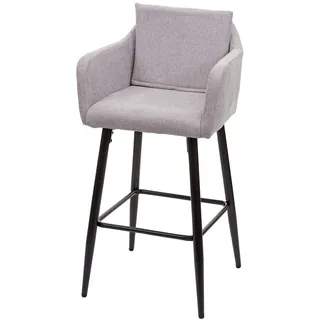 Proregal Barhocker mit Lehne Sitzhöhe 74 cm Stoff/Textil Hellgrau