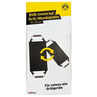 Grillfürst Grillplatte Grillfürst Universal Grillplatte / Wendeplatte aus Gusseisen 35 x 20 cm - Borussia Dortmund Edition