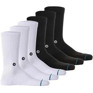 Stance Icon Sneakersocken 6er Pack Schwarz/Weiß 38-42
