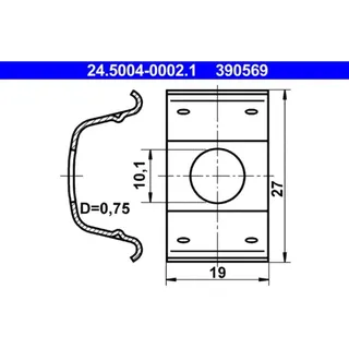 ATE Halter, Bremsschlauch 24.5004-0002.1