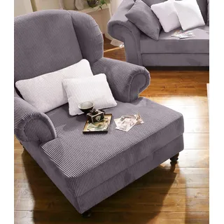 Home Affaire Ohrensessel King Henry Mikrofaser 121 x 111 x 107 cm Grau mit Kissen