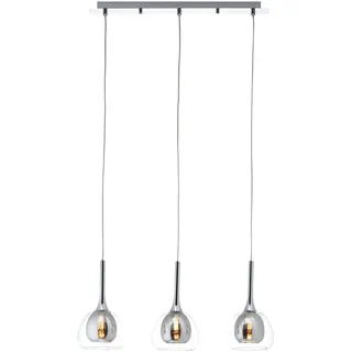 Brilliant Hadan 3-flg. 40W 66 cm transparent-chrome