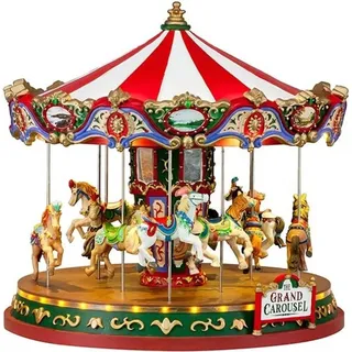 Lemax The Grand Carousel Weihnachtsdorf 0,25 x 0,25 x 0,24 m rot/mehrfarbig mit Beleuchtung