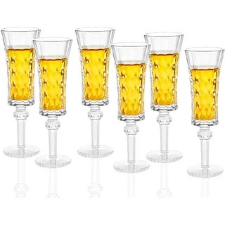 Soopiiso likörgläser, 45 ml, schnapsgläser 6er set, Limoncello Gläser für Tequila, Schnapsgläser Set mit Stiel