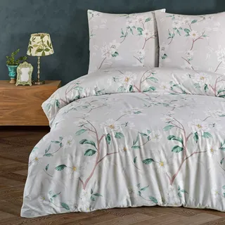 Buymax Bettwäsche 155x220 cm – Bettwäsche Set 2-teilig 155 x 220 cm, Renforcé 100% Baumwolle, Bettbezug mit 1 Kissenbezug 80x80 cm, Oeko-TEX, Reißverschluss, weich und atmungsaktiv