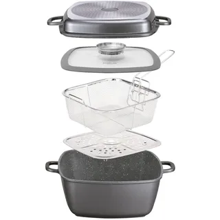 STONELINE STONELINE® Multi-Eckpfanne 28 x 28 cm, mit Dampf- und Frittierfunktion