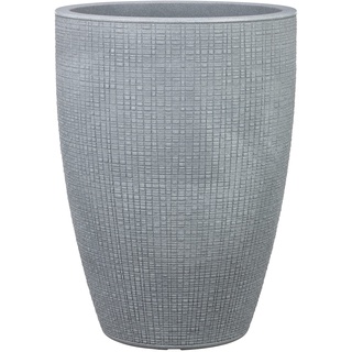 Scheurich Barceo High 54, Hochgefäß/Blumentopf/Pflanzenkübel, rund, Farbe: Stony Grey, hergestellt mit recyceltem Kunststoff, 10 Jahre Garantie, für den Außenbereich