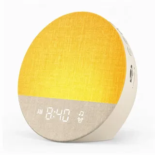 Dreamegg Sunrise 1 Tageslichtwecker Sonnenaufgang, Weißes Rauschen Gerät | 29 Weißes Rauschen, Dimmbare 9 RGB-Nachtlicht, Sunrise Alarm Clock für Erwachsene & Babys, Schlafzimmer & Geschenk