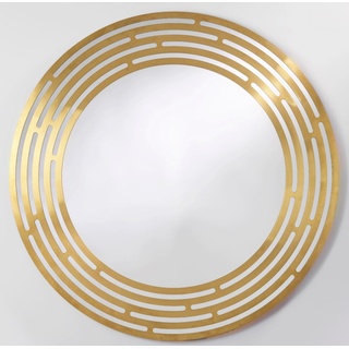 Casa Padrino Luxus Spiegel Messingfarben Ø 100 cm - Runder Wandspiegel mit Metallrahmen - Luxus Kollektion