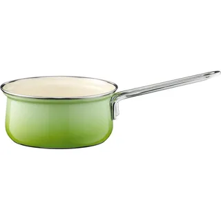 Riess, 0680-036, Stielkasserolle ohne Glasdeckel, NOUVELLE- SMARAGD, Durchmesser 16 cm, Höhe 8 cm, Inhalt 1 Liter, Emaille, grün, Induktion