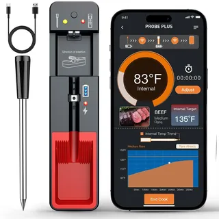 Küchenthermometer, Kochtemperaturfühler, Mit App- Und Bluetooth-verbindung, Thermometer Mit Fühlern, Intelligentes Kochthermometer Für Grill, Backofen Und Grillrost