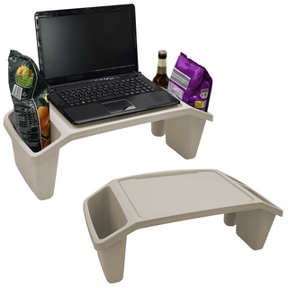 Betttablett Frühstückstablett Laptoptisch Tablett Serviertablett Tisch PC Ständer Bett Couch | pflegeleicht | Kunststoff | Beige