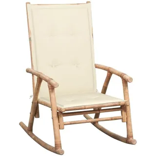 vidaXL Schaukelstuhl mit Kissen Bambus 120 x 50 x 3 cm beige