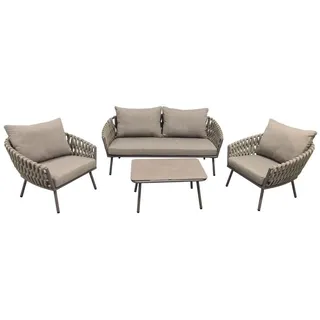 Inko Loungegruppe Weleda Taupe Lounge GarniturAlu Rope Loungeset Sitzgruppe