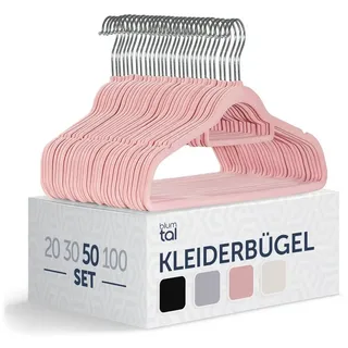Blumtal Kleiderbügel Samt Rosa 50 St.