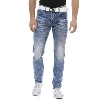 Regular-fit-Jeans CIPO & BAXX Gr. 30, Länge 34, blau (blue) Herren Jeans Regular Fit mit markanter Waschung