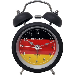 Starlet24 Glockenwecker Deutschland Motiv Uhr Wecker Tischuhr schwarz