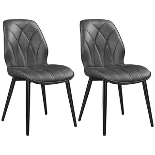 Yaheetech Küchenstuhl (2 St), Esszimmerstühle 2er Set Polsterstuhl für Küche/Esszimmer grau