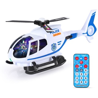 Hubschrauber Spielzeug mit attraktiven LED-Blinklichtern und Sounds | Spielzeugflugzeuge für Kinder im Alter von 3 - 12 Jahren (Weiß)