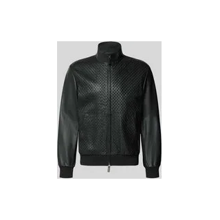 Lederjacke aus Lammleder mit Eingrifftaschen, Black, 54