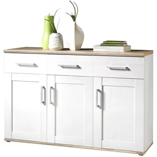 Sideboard Kommode Anrichte Schrank Mehrzweckschrank Weiß Landhaus Eiche Sanremo