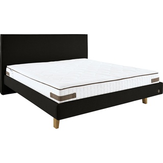 Polsterbett BIRKENSTOCK "Graz" Betten Gr. Struktur TBB, Liegefläche B/L: 200 cm x 200 cm Betthöhe: 18 cm, kein Härtegrad, ohne Matratze, grau (schwarzgrau tbb 20) Polsterbetten ohne Bettkasten mit hohem, kubischem Kopfteil, Füße in Eiche natur