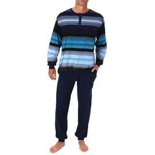 normann Schlafanzug Bündchen Streifen Blau 60/62