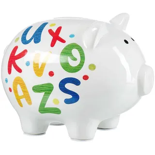 Ritzenhoff & Breker Spardose Sparschwein Piggy Buchstaben aus Steingut bunt bunt