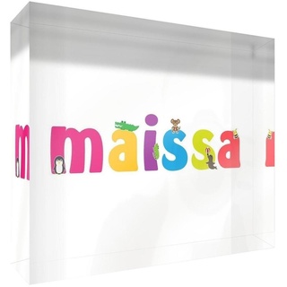 Little Helper Erinnerung Deko Acryl Transparent poliert wie Diamant Stil illustrativen bunt mit dem Namen Mädchenname Maissa 10,5 x 15 x 2 cm Grand
