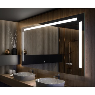 Artforma Badspiegel 120x60 cm mit LED Beleuchtung - Wählen Sie Zubehör - Individuell Nach Maß - Beleuchtet Wandspiegel Lichtspiegel Badezimmerspiegel - LED Farbe zu Wählen L134