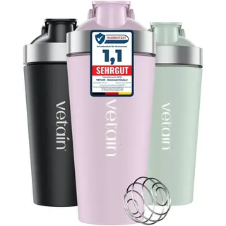 vetain Protein Shaker Edelstahl 700 ml Rosa
