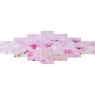 Leinwandbild T375, Wandbild Keilrahmenbild Kunstdruck, 7-teilig 140x50cm ~ Blumen
