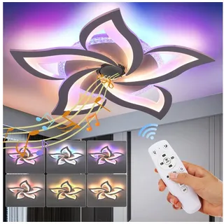 WILGOON LED Deckenleuchte Deckenlampe mit Bluetooth Lautsprecher, RGB Hintergrundbeleuchtung, LED fest integriert, RGB, Warmweiß, Naturweiß, Kaltweiß, Dimmbar mit Fernbedienung für Schlafzimmer Wohnzimmer Kinderzimmer weiß