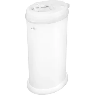 Ubbi Stainless Steel Nappy Disposal Bin, No Special Bag Required, Award-Winning, Registry Must-Have Nappy Bin, Matte White