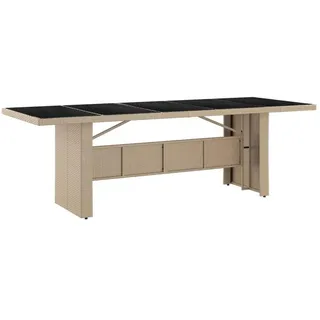 vidaXL Gartentisch mit Glasplatte 240 x 75 x 240 cm Beige