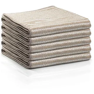 Das blaue Wunder Extra Premium Geschirrtuch Set 40x60 | Reinigungstuch zum Putzen und Trocknen (5, warm grau)