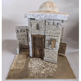 Orientalisches Krippenhaus Bausatz – Haus mit Kuppeldach – Krippenbau 9–12 cm Figuren BAUSATZ Krippenstall