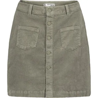 Eight 2 Nine Damen Cord Mini-Rock LETN-085 Cordrock mit sichtbarer Knopfleiste Dark Beige XS - XS