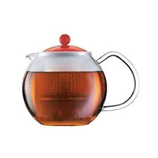Bodum Teebereiter Assam - Borosilikatglas mit Kunststoffdeckel und Kunststoffsieb - Farbe Rot - 0,50 L - A1823-XYB-Y16-2