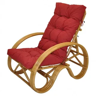 Rattani Rattanstuhl Rattansessel Rattan Relexsessel / Liegestuhl Fb. honig, Viele Polsterfarben für Sie zur Wahl